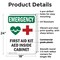 Signmission First Aid Kit AED With Symbol, 18 in W x Rectangle, Plastic OS-2PACK-EM-P-1824-V-10482 - alternate 7